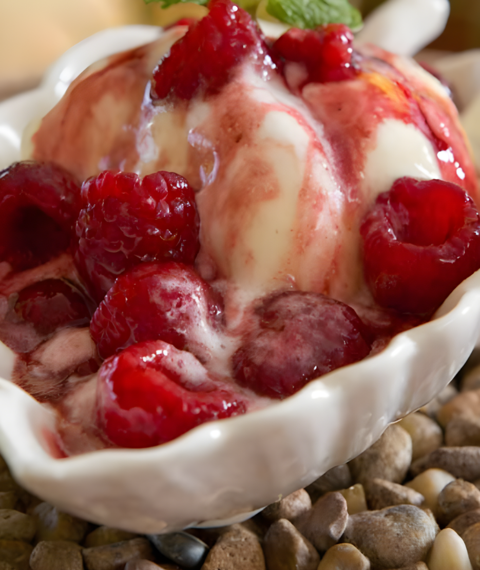 Raspberries Cooked in Red Wine Sauce